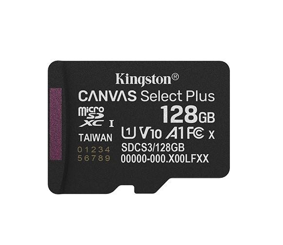 SDCS3 128GBSP, KINGSTON, карта памяти, 128GB, Canvas Select Plus microSD,Class 10, UHS-I read speeds up to 150 MB s