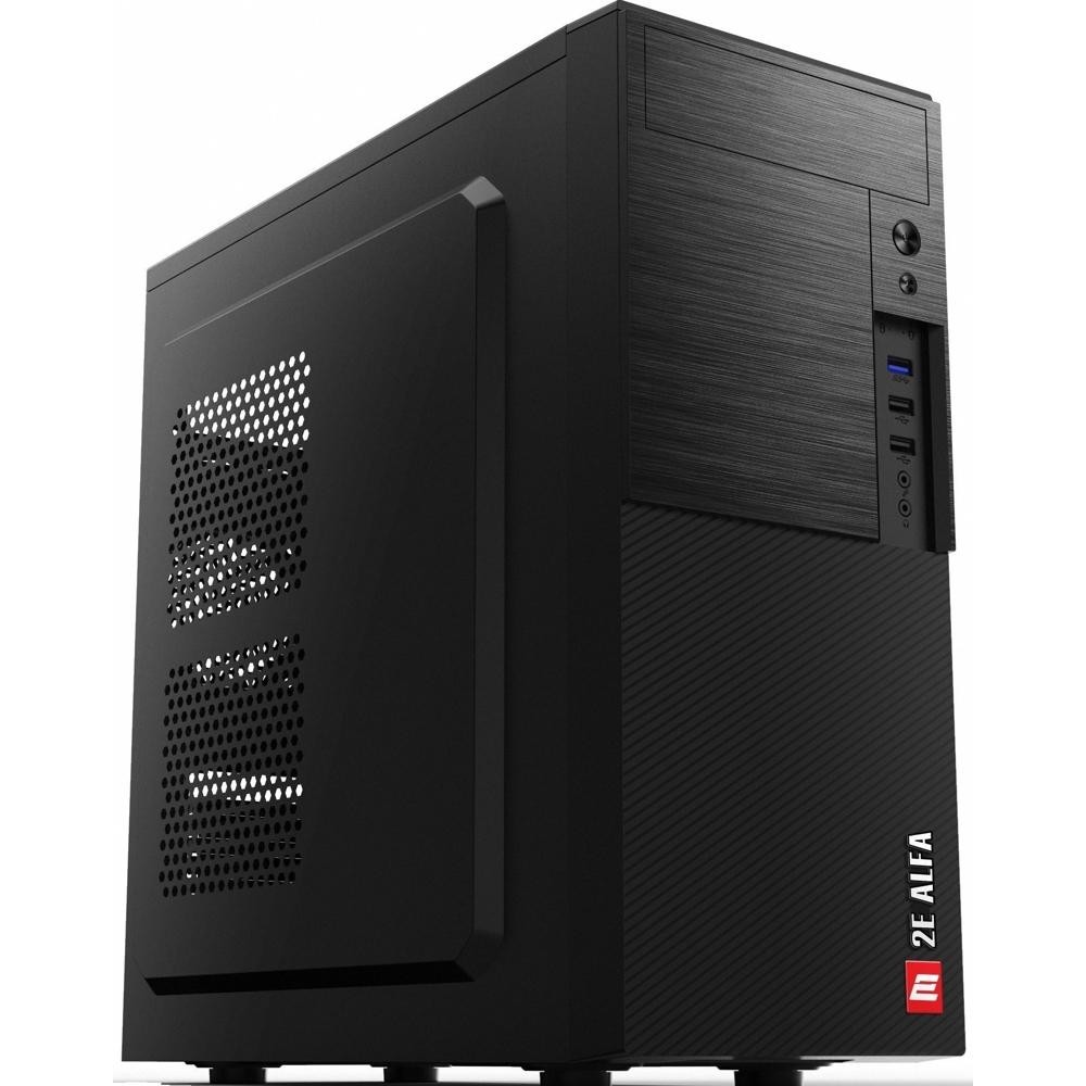 2E-E1903U-400, Computer case 2Е ALFA (E1903U-400) with PSU 2EATX400 MidT,2xUSB2.0,1xUSB3.0 black