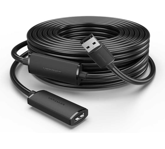 VENTION CBKBL დამაკავშირებელი კაბელი USB 2.0 Active Extension Cable 10M Black