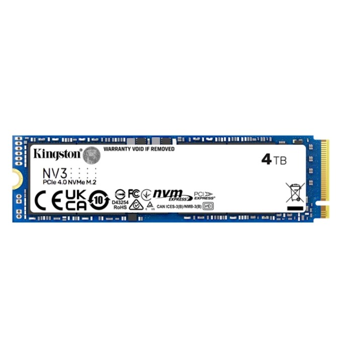 Kingston SNV3S 4000G твердотельный накопитель NV3 4TB PCIe 4.0 x4 NVMe M.2 2280 SSD